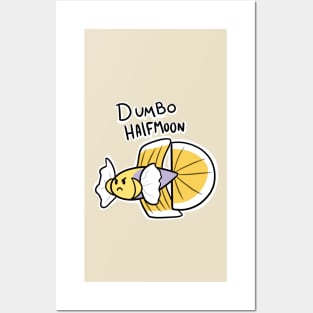 Dumbow halfmoon betta Posters and Art